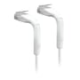 Hvidt Ubiquiti UniFi Cat 6-patchkabel på 0,3 meter med to RJ45-stik, vist med stikenderne fremme.