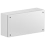 Schneider Electric klemkasse i grå lakeret stål, 150x150x120 mm med IP66 og IK10 godkendelser.
