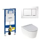Geberit Sigma 112 cm toiletpakke, inkl. Geberit ONE, Turboflush + SoftClose toiletsæde, og Sigma30: Hvid (krom detajler) trykknap