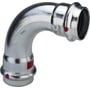 Viega Prestabo 22 mm bøjning, 90 grader, fremstillet i galvaniseret stål med muffeender for presfitting.