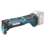 Makita 12V CXT multicutter TM30DZ i blå og sort med gummigreb og et 4.0Ah batteri monteret.