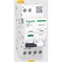 Schneider Electric Acti9 iC40 ARC gnistdetektor med automatsikring, 1PN B10A, 6kA, hvid med grøn og grå betjeningsknapper, vist forfra.