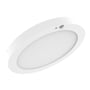Hvidt LEDVANCE Downlight Universal DALI MC på 18 W og 200 mm set skråt oppefra.