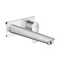 Hansgrohe Talis E vægmonteret håndvaskarmatur i krom med 225mm fremspring og enkeltgreb med blå og røde markeringer.