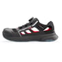 Airtox FS22ATX S1PS sikkerhedssandal i sort med røde detaljer og transparent ydersål, str. 44, vist fra siden på hvid baggrund.