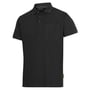 Snickers Workwear polo shirt i sort str. L, lavet af 65% polyester og 35% bomuld med brystlomme.