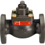 Danfoss VB2 2-vejsventil med flange tilslutning, DN15, Kvs 0,25 og PN25, vist på hvid baggrund.