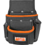 Bahco værktøjslomme 4750-2PP med to lommer, fremstillet af slidstærkt 600D polyester med orange detaljer.