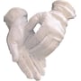 Et par hvide OX-ON bomuldshandsker i str. 11, vist med let overlappende fingre, lavet af 100% bomuld.