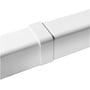 Hvid kanal samlemuffe til 80x60mm varmepumpe kanaler, viser præcis samling af to kanaler for en glat finish.