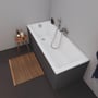 Duravit No.1 badekar på 1600x700mm i hvid sanitetsakryl, vist til indbygning med integreret ryglæn.