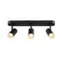SLV NOBLO væg/loftlampe i sort med tre justerbare spots, hver med 19W, 3000K og 32° spredning.