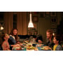 Philips Hue Explore pendel, vist som et teknisk diagram med dimensioner for højde, bredde og diameter.
