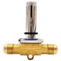 Danfoss EVR 10 Flare magnetventil med 1/2 tomme tilslutning i messing med to flare-koblinger og en top monteret spole.
