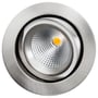 SG Armaturen Junistar Isosafe LED downlight i børstet stål, med 7W DimtoWarm lys og 42 graders spredningsvinkel.