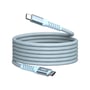 Verbatim Sync & Charge USB-C-kabel i blå er rullet tæt sammen med begge stik synlige i hver sin ende.