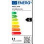 Energimærke for Philips Lighting Master LED T8-rør, der viser energiklasse C og et forbrug på 14 kWh/1000 timer.