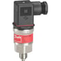 Danfoss MBS 3000 tryktransmitter med 0-100 bar trykområde og G1/4 tilslutning, viser PG9 konnektoren og label.