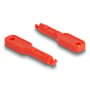 To orange udtræksnøgler til DeLock blokeringssæt til RJ45-porte, vist fra hver sin vinkel.