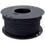 Sort 2x0,75 mm2 H03VV-F ledning viklet på en solid sort plastikspole, klar til brug i installationer.