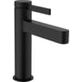 Hansgrohe Finoris etgrebs håndvaskarmatur i mat sort messing med 139mm fremspring og push-open bundventil.