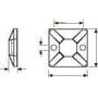 Kabelbindeholder hvid 19x19x3,8 mm - 100 stk