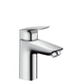 Hansgrohe Logis 100 håndvaskarmatur i krom med et-grebs betjening, fremspring på 108 mm og ingen bundventil.
