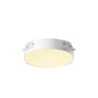 SLV MEDO downlight i hvid med 16W, 2350lm og justerbar farvetemperatur, vist forfra med lysende skærm.
