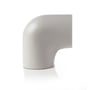 Detaljebillede af Armadan grå PVC-bøjning, 90 graders vinkel, med fokus på glatte overflader.