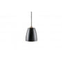 SG Armaturen Bell loftslampe i sort med gyldne detaljer, diameter 160mm og højde 205mm, monteret på sort ledning.