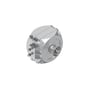 Danfoss ventilatormotor FAN MOTOR i aluminium med 18 watt, fremstillet i metal og viser en rund form med synlige bolte og aksel.
