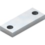 Cubic spændestykke 50mm i metal, vist som en rektangulær plade med to monteringshuller.