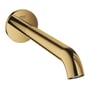Grohe Essence karudløb på 230 mm i messing cool sunrise finish, viser vægmonteret design med udvendigt gevind.