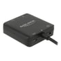 Delock HDMI-lydudtrækker set skråt bagfra, med synlig lydudgang, Micro-USB-port og fast kabel.