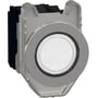 Schneider Electric Harmony XB4/ZB4 lampetryk flush i metal med hvid trykflade og 24V LED-lys, 1NO+1NC kontakter.
