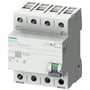 Siemens 4-polet fejlstrømsafbryder, type F, 25A og 30mA, vist med afbryder i "O-OFF" position på hvid baggrund.
