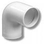 Purus 90° vinkel i hvid plast med muffe/spids samling og indstik, diameter 32 mm.