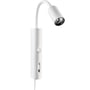 SG Armaturen Tube Wall lampe i hvid, med fleksibel svanehals og integreret USB-port.