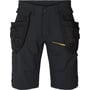 Kansas Evolve shorts i sort med fuld stretch og CORDURA-forstærkede hængelommer, vist forfra med multifunktionelle lommer.