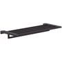 Hansgrohe AddStoris hylde i mat sort metal med mål på 648 mm, vist med vægbeslag på hvid baggrund.