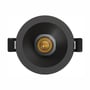SpectrumLED 7W CCT-indbygningsspot set lige forfra med rund sort kant, centreret LED-linse og fjedre i siderne.