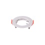Et blankhvidt V-TAC downlight-kit til MR16/GU10 ses skråt forfra med synlige fjederbeslag og fatningsring.