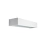 SG Armaturen Edge Direct vægarmatur i hvid, fremstillet af trykstøbt aluminium med hærdet glas, 320 mm bredt.