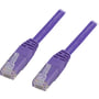 DELTACO U/UTP Cat6 patch kabel, halogenfri, 0,3 meter, lilla