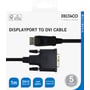 Emballagen til Deltaco DisplayPort til DVI-D single link-kabel på 1 meter viser begge sorte stik.