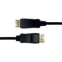Deltaco DisplayPort 1.2-kabel på 1 meter, sort, vist med begge stik tæt på og vendt i hver sin retning.