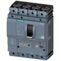 Siemens 4-polet maksimalafbryder 3VA2 IEC Ramme 100 med en brydeevne på 150 kA. Afbryderen er grå og sort med et tydeligt mærke og betjeningshåndtag.