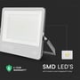 V-TAC 300W LED projektør med Cree chip, viser SMD LEDs og angiver 6 års garanti samt Constant current IC driver.