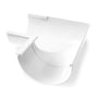 Hvid Plastmo indvendig gering til 10" tagrende med 90° vinkel, vist mod hvid baggrund.