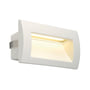 SLV DOWNUNDER OUT LED M indbygningsspot i hvid aluminium, der lyser nedad med synlige LED'er og installationsbeslag på siden.